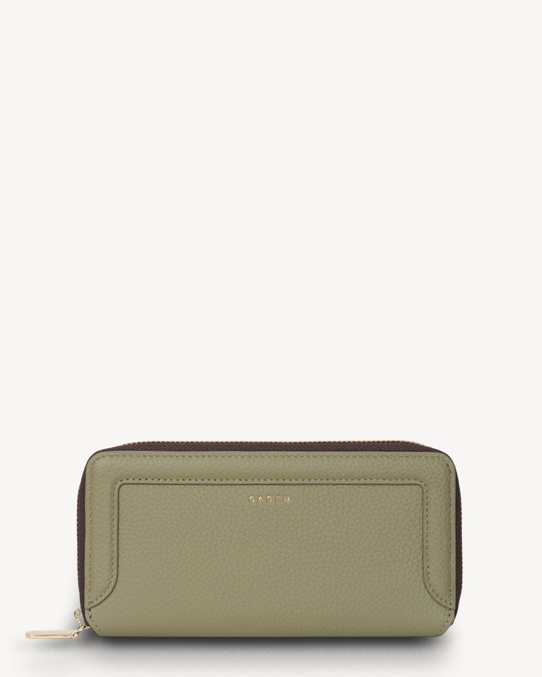 Green wallet on a white background