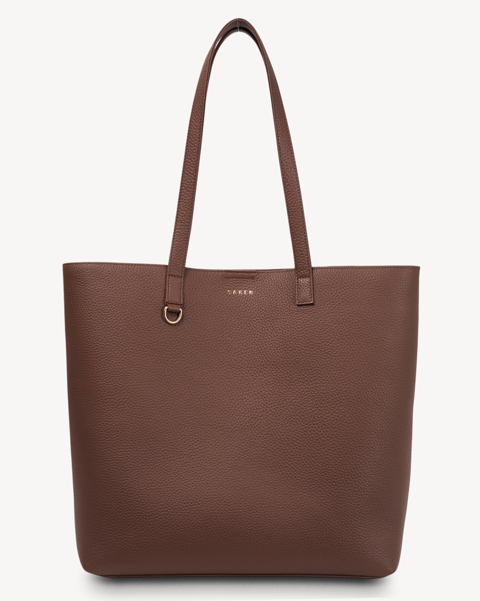 Brown tote bag on a white background