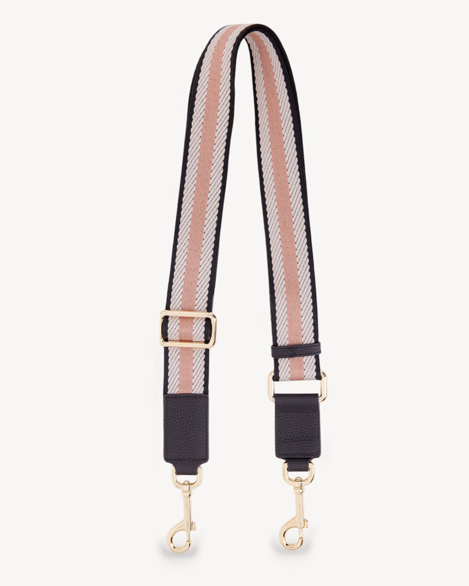 Strap with pink and white pattern on a beige background