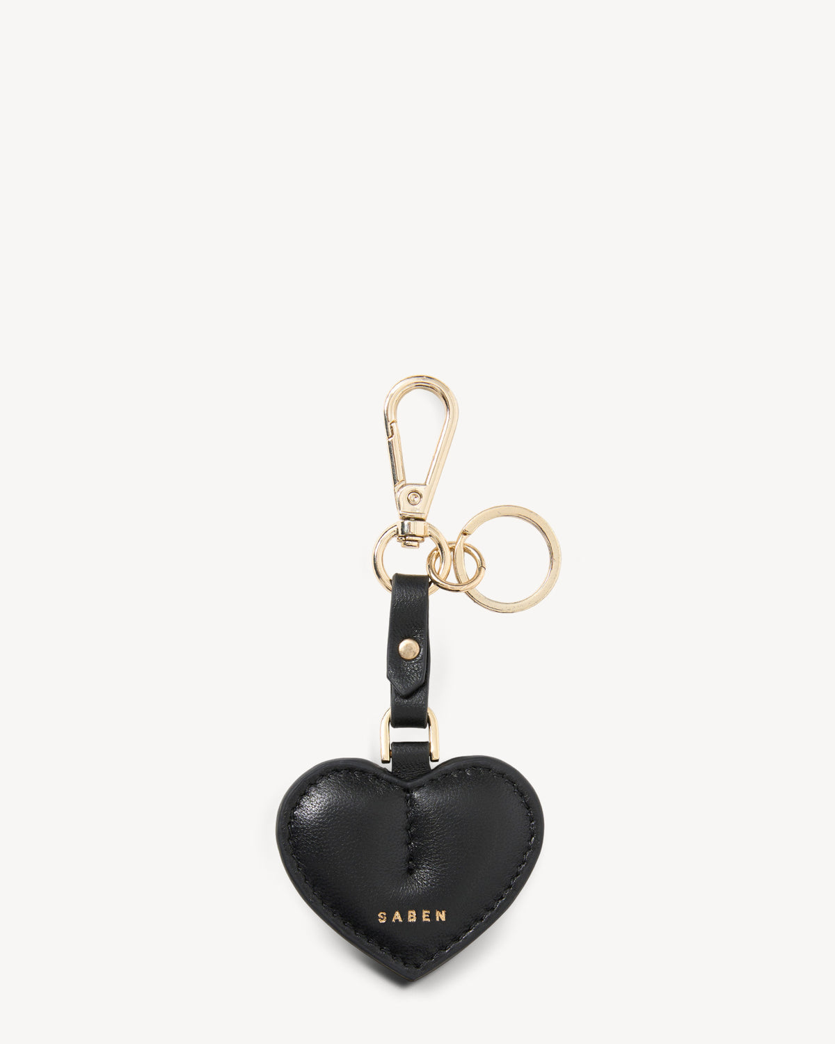 Charm Keyring Heart Black