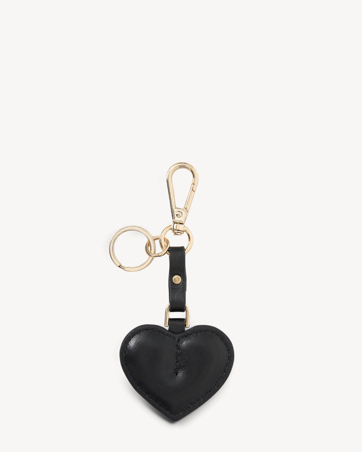 Charm Keyring Heart Black