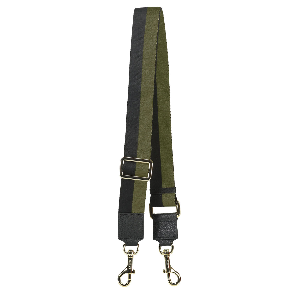 Feature Strap Webbing Khaki + Black Stripe