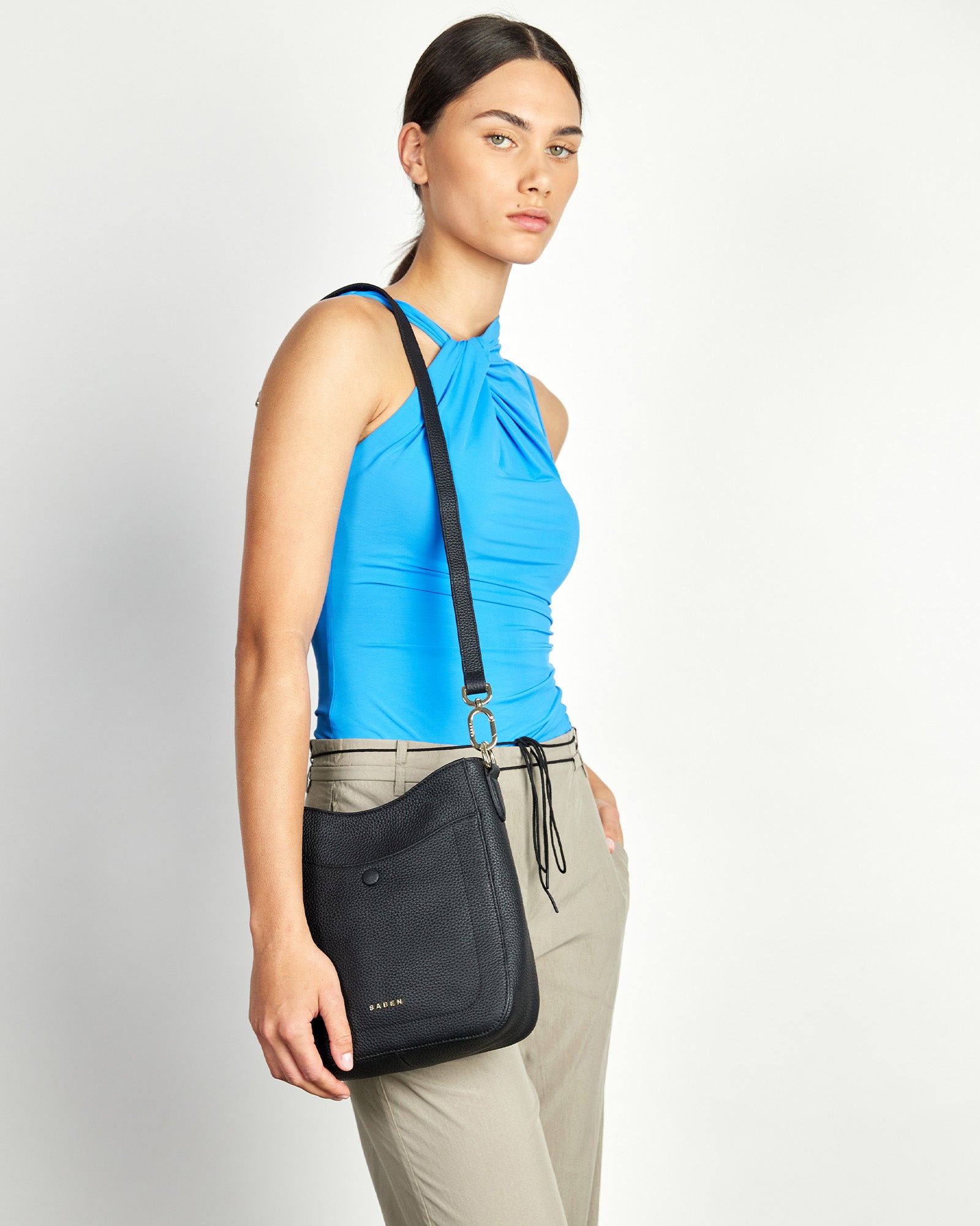 Rosie Shoulder Bag Black Pebble