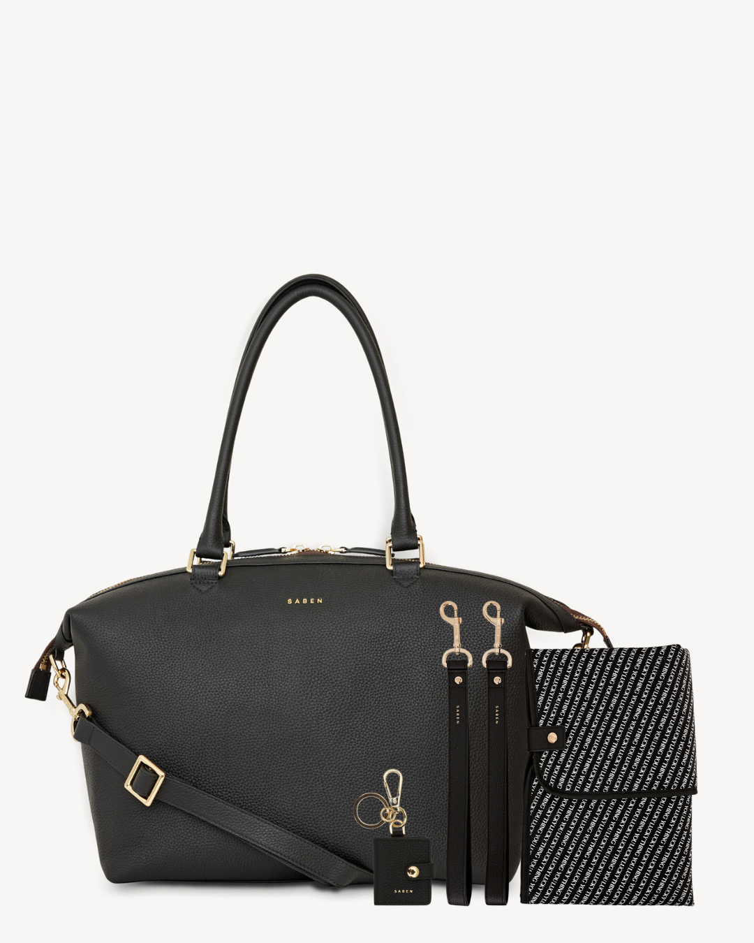 fashion baby bag with leather pram strap and change mat