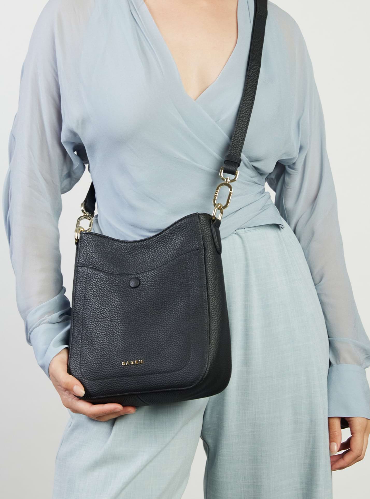 Rosie Shoulder Bag Black Pebble