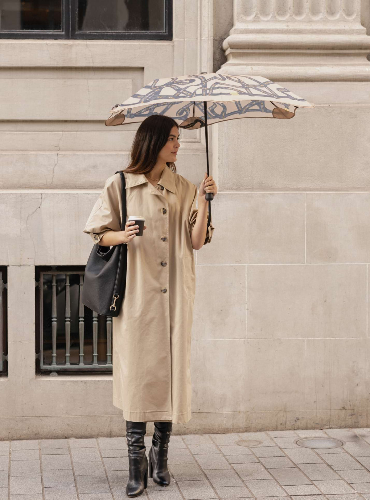 Saben x Blunt Umbrella Tea Ribbon Print