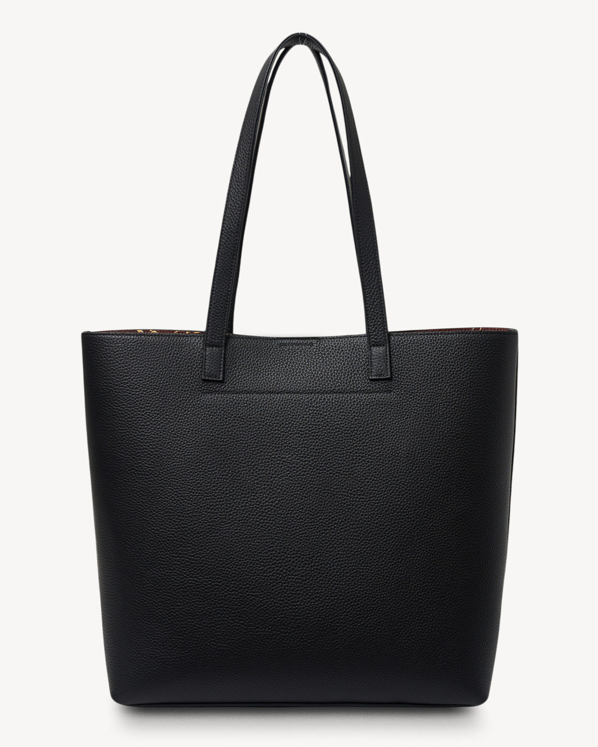 Black tote bag on a white background