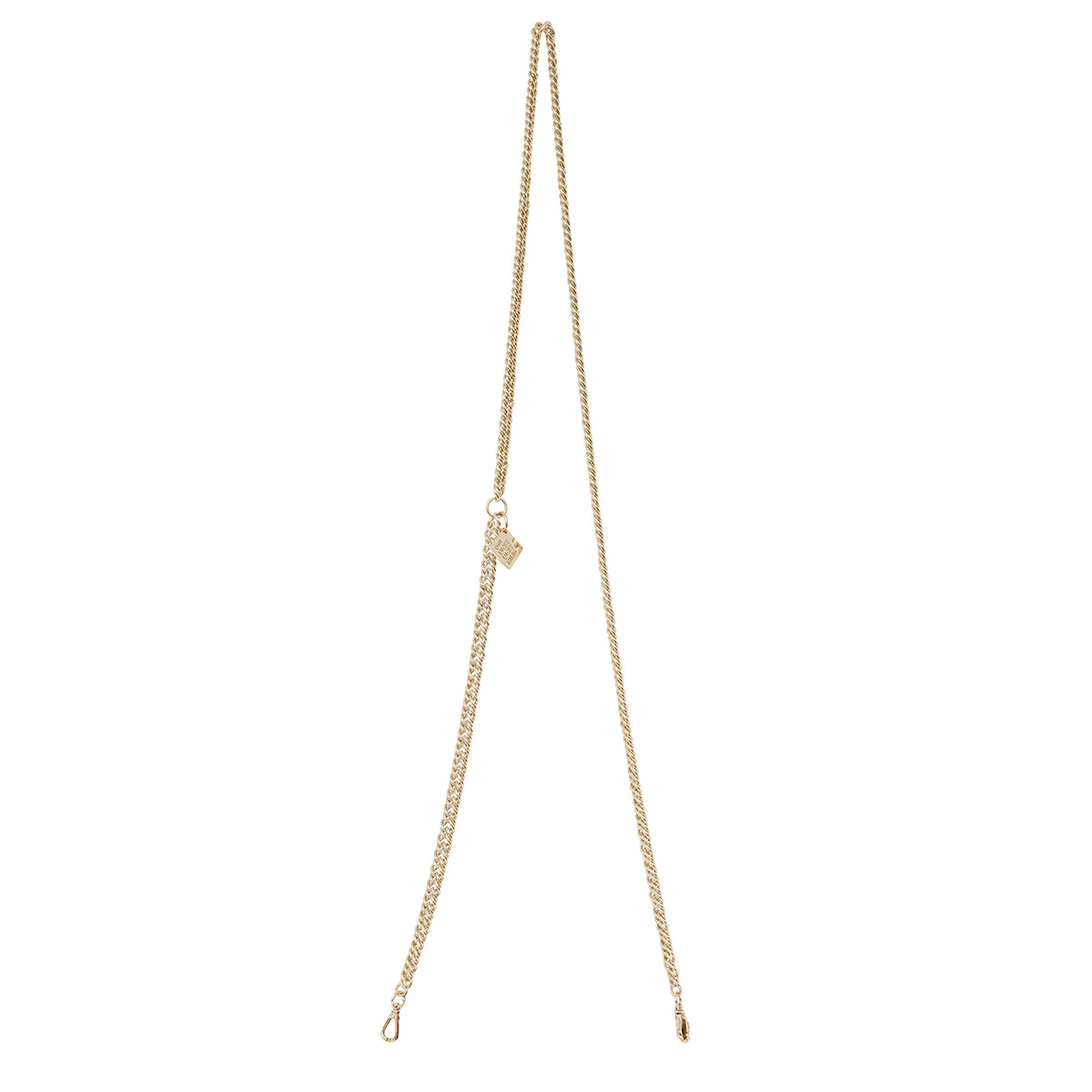 Monogram thin tie necklace in gold vermeil store